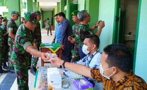 Korem 083/BDJ  Bersama BNN Kota Batu Gelar Sosialisasi P4GN dan Tes Urine