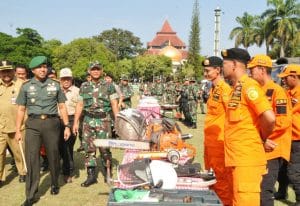 Danrem 083/Pimpin Apel Latihan Kesiapsiagaan Penanggulangan Bencana Alam
