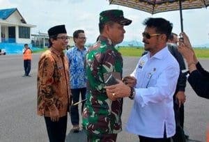 Danrem 083/BDJ Sambut Kedatangan Mentan Mewakili Pangdam V /BRW