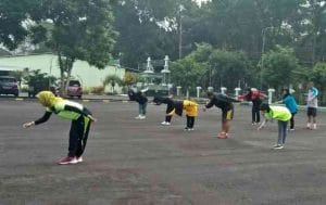Tingkatkan Stamina Prajurit Kodim 0818 Gelar Senam Eroubik 