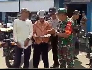 Koramil 0818/14 dan Polsek Gelar Sosialisasi  Pemakaian Hand Sanitizer