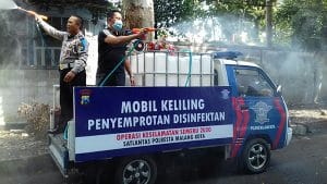 Satlantas Polresta Malang Modif Mobil Tilang,Jadi Mobil Semprot Disinfectan