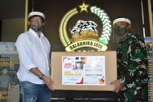 Kodim 0818 Terima Bantuan Berupa Face Shield dari Jade Indopratama