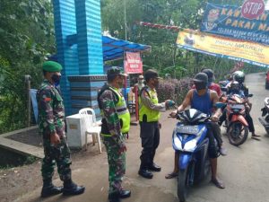 Koramil 0818/13 Kalipare Bersama Satgas Covid-19 Gelar PAM PSBB di Perbatasan Malang-Blitar