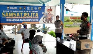 Satlantas Polres Malang Buka Layanan Bayar Pajak Ranmor di Kampung Tangguh Semeru Desa Slorok