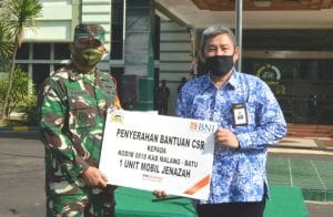 Kodim 0818 Terima Bantuan Satu Unit Mobil Jenazah dari BNI