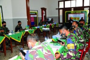 Danrem 083/Bdj Secara Resmi Membuka Latihan Posko I Kodim 0818 Secara Virtual