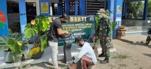 Budayakan Disiplin Prtokes, Koramil 0818/04 Ngantang Pasang Wastafel Cuci Tangan