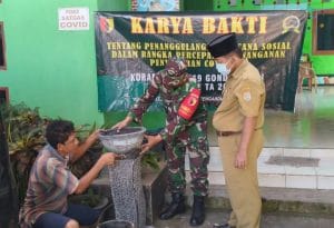 Koramil 0818/19 Gondanglegi Sediakan Wastafel Sarana Cuci Tangan Bagi Masyarakat