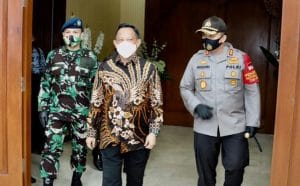 Kapolres Malang Sambut Kunker Mendagri Dalam Giat Launching Gerakan Sejuta Masker