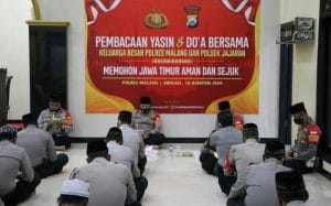 Polres Malang Gelar Pengajian dan Doa Bersama, Memohon Jatim Senantiasa Kondusif
