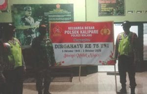 Koramil 13/Kalipare Dapat Kado Ucapan dari Polsek Kalipare