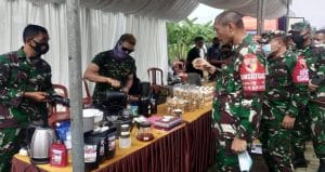 Danrem 083/Bdj Cicipi Kopi Babinsa Desa Taji