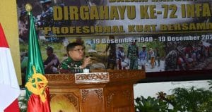 Irdam V/Brw Pimpin Tasyakuran HUT Infanteri ke-72 Tahun 2020