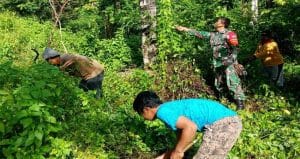Program Jumat Bersih, Koramil 0818/16 Sumawe Gelar Karya Bakti Antisipasi Musim Hujan
