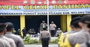 Dandim 0818 Bersama Kapolres Malang Pimpin Apel Pengamanan Pilkada 2020