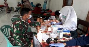 Koramil 0818/22 Tumpang Gelar Donor Darah bersama PMI Kabupaten Malang