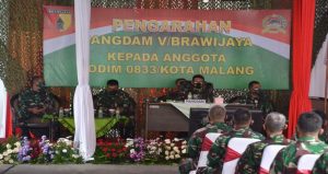 Kunker di Kota Malang, Pangdam V/Brawijaya Beri Arahan ke Prajurit Kodim 0833