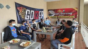 Jelang Piala Menpora 2021, Polsek Gondanglegi Ajak Komunitas Aremania Ngopi Bareng