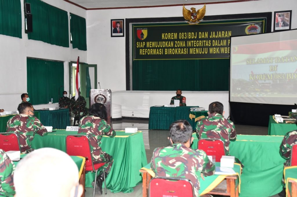 Korem 083/Bdj Canangkan Pembangunan ZI Menuju WBK dan WBBM