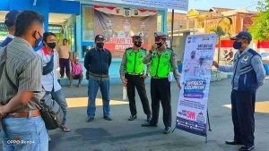 Satlantas Situbondo Sosialisasi Larangan Mudik di Terminal
