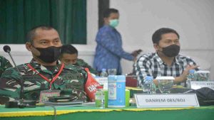 Danrem 083/Bdj Ikuti Rakornis TMMD ke-111 Secara Virtual Bersama Mabesad