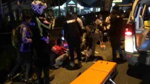 Laka Beji, Dua Kendaraan Nyungsep Got