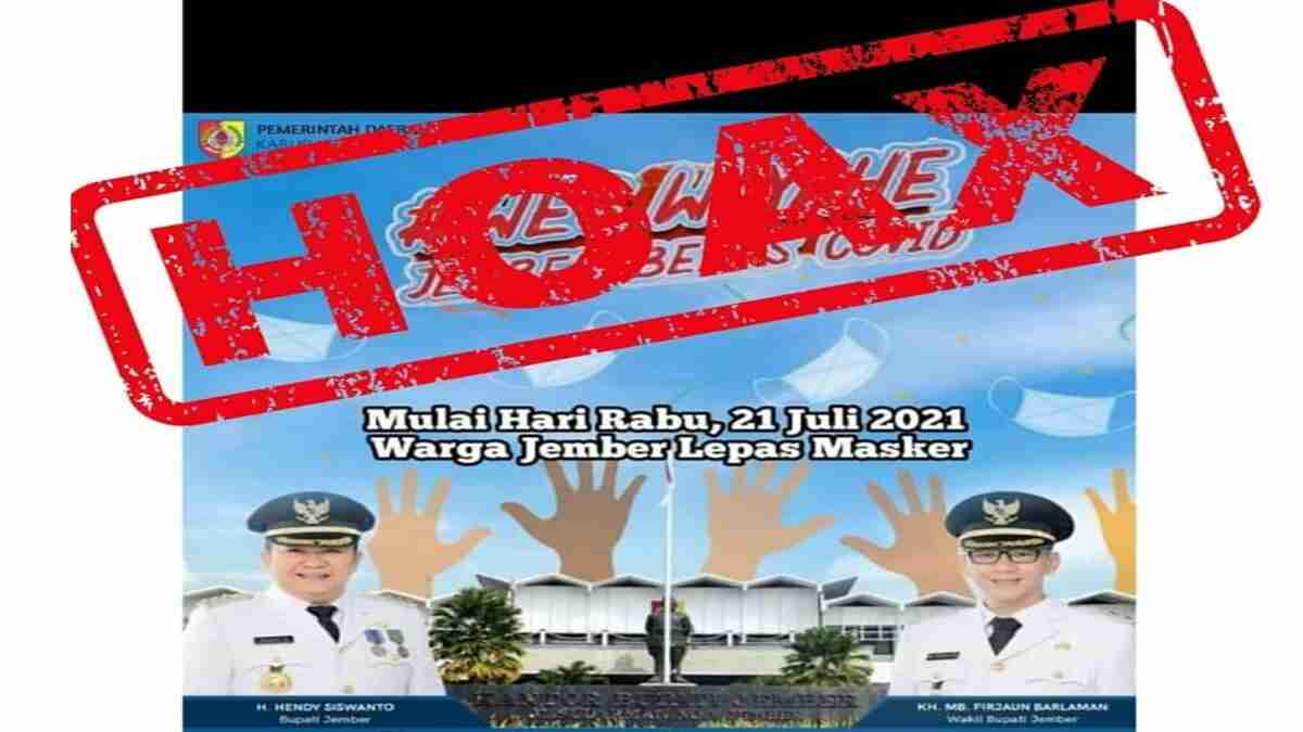 Beredar Infografis Jember Bebas Masker, Kominfo Informasi Tersebut Hoaks