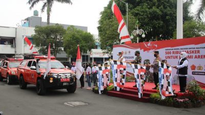 Peluncuran Secara Simbolis 36 Mobil Masker oleh Kapolri dan Panglima TNI