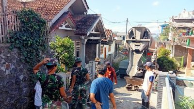 Dengan Bergotong Royong, Program TMMD ke-112 Cepat Terselesaikan
