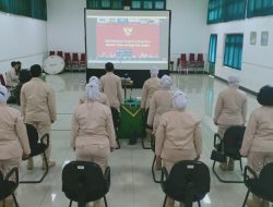 PNS Korem 083/Bdj Ikuti Webinar Bersama Ketua Dewan KORPRI Pusat TNI AD