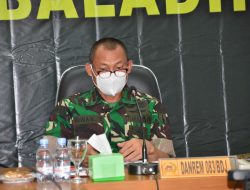 Danrem 083/Bdj Ikuti Rakor Bersama Mensos Secara Virtual