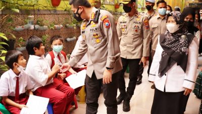 Gelorakan Vaksinasi Merdeka Anak, Kapolresta Malang Kota Ikut Berikan Motivasi