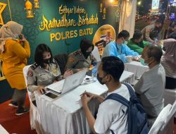 Polres Batu Gelar Vaksinasi Malam dengan Hadiah 2 Sepeda Motor