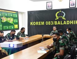 Danrem 083/Bdj Rakor Virtual Bersama Pangdam V/Brw Tentang Kesiapsiagaan Mudik Lebaran