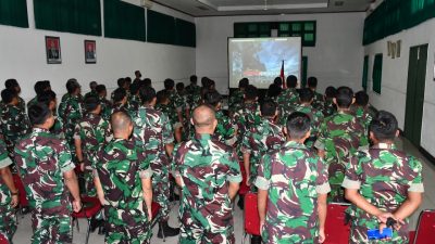 Korem 083/Bdj Ikuti Arahan Kasad Secara Virtual Bersama Jajaran Kodam V/Brw