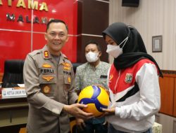 Kapolres Malang Undang Atlet Bola Voli Kabupaten Malang Sekaligus Memberikan Motivasi