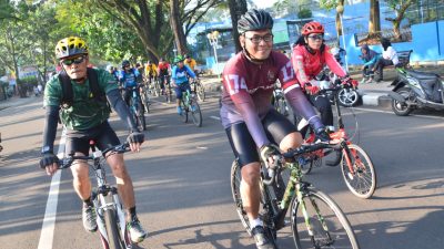 Danrem 083/Bdj Fun Bike Bareng TNI – Polri, Jelang Hari Bhayangkara ke-76 Tahun 2022