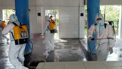 Cegah Wabah PMK, Rumah Potong Hewan Desa Mojorejo Disemprot Cairan Disinfektan