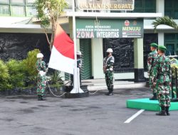 Tingkatkan Rasa Nasionalisme Korem 083/Bdj Rutin Gelar Upacara Bendera Senin Pagi