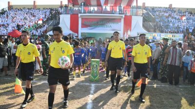 Ribuan Santri Meriahkan Pembukaan Liga Santri Piala Kasad Tahun 2022 Tingkat Korem 083/Bdj