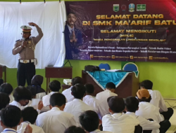 Satlantas Polres Batu Sosialisasikan E-TLE Kepada Siswa Siswi SMK Ma’arif