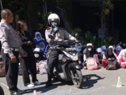 Satlantas Polresta Malang Kota Gelar Safety Riding di SMKN 3 Kota Malang