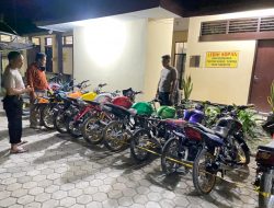 Razia Balap Liar, Polsek Besuki Amankan 12 Sepeda Motor
