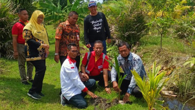 Alfamart Tanam 100 Bibit Kelapa Wulung di Desa Wedi Bojonegoro