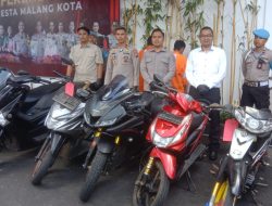 Polisi Malang Kota, Tangkap Penadah Hasil Curanmor Beserta 6 Unit Ranmor