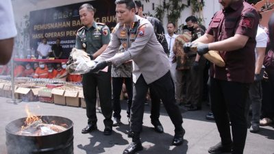 21.4 Kg Ganja Hasil Ops Pekat Semeru 2023 Dimusnahkan Polresta Malang Kota