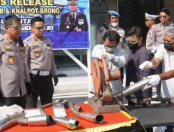 Polresta Sidoarjo Amankan 120 Motor Pelaku Balap Liar dan Pemusnahan Knalpot Brong