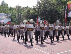 Ratusan Anggota Polres Malang Gelar Latihan Dalmas Jelang Pemilu 2024