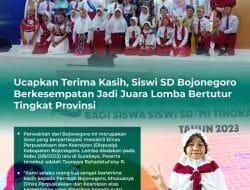 Siswi SD Bojonegoro Juara 3 Lomba Bertutur Tingkat Provinsi Jawa Timur